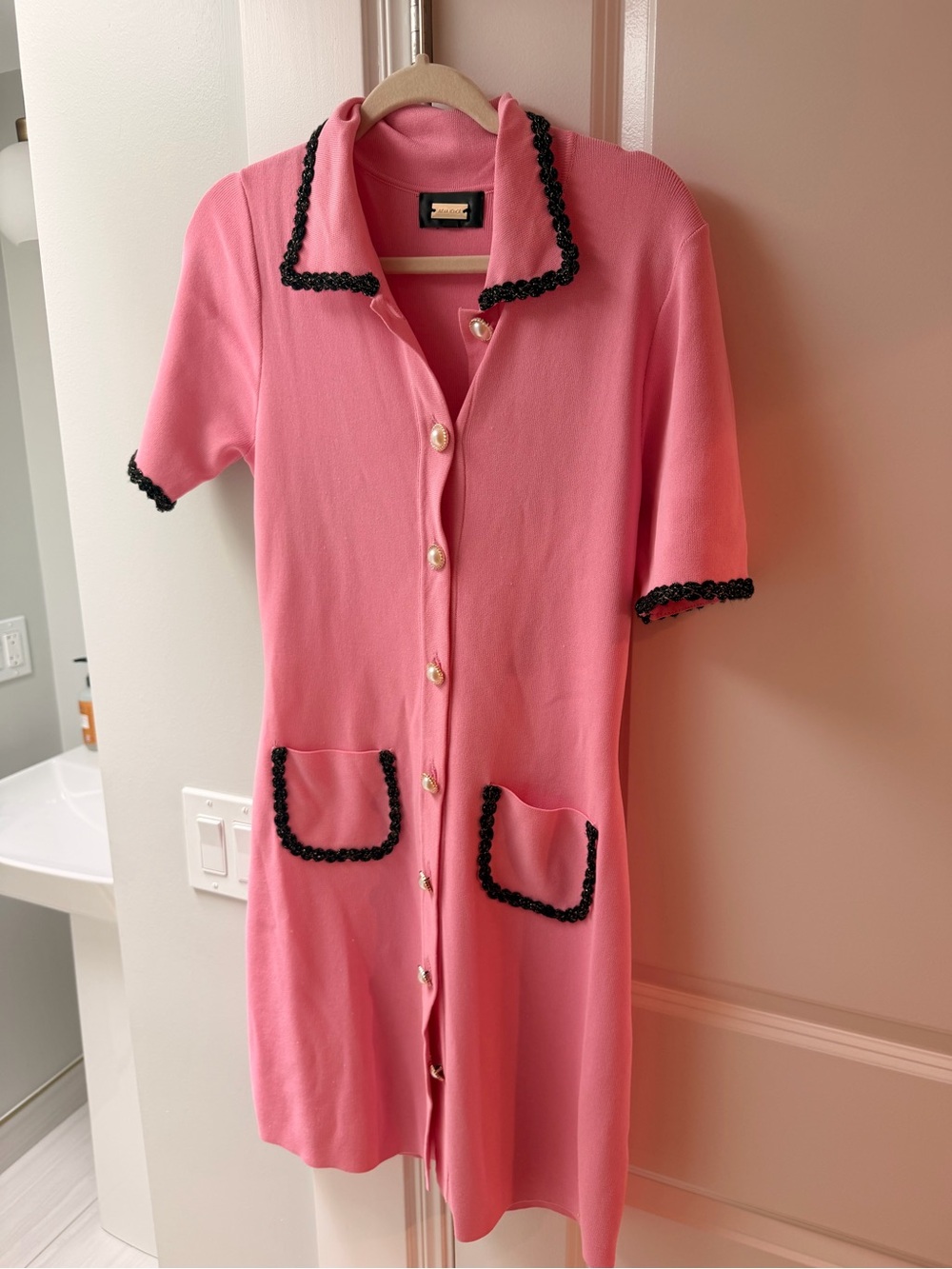 Alexia Admor Pink Mini Dress with Black Trim